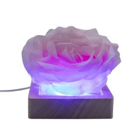 3x 8 cm Štvorcový Drevený USB LED Stojan - Viacfarebný