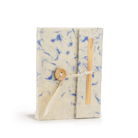 Malý Bavlnený Zápisník Lokta Mix Modrej  (12x8cm) 40 listov