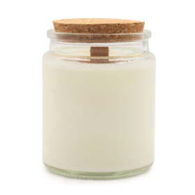 6x Sójová Sviečka s Dreveným Knôtom bez Etikety - Listy a Ľan