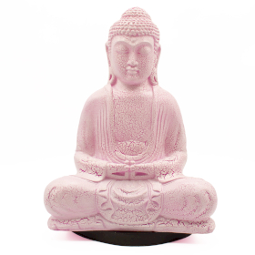 Meditačné Tienidlo s Budhom - Čerešňové Popraskaný Efekt – Oválny Podstavec