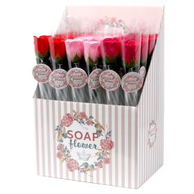 24x Mydlové kvety vo výstavnej krabičke - Malá Ruža