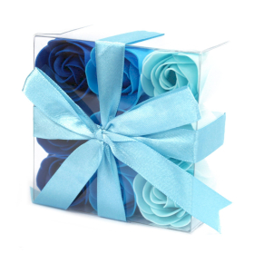 3x Sada 9 Mydlových Kvetov - Svadobné Modré