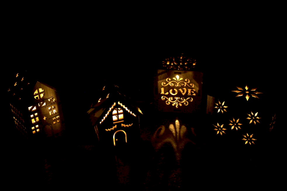 Drevené LED Svetlo Vianočné Dekorácie